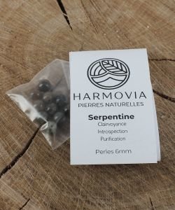 Perles Serpentine Chine 6mm, 1 pièce